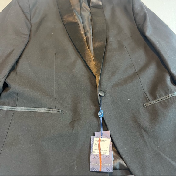 Gino Vitale Men’s Tuxedo Blazer Jacket Black Shawl Lapel Slim Fit Size 48R NEW - Picture 4 of 6